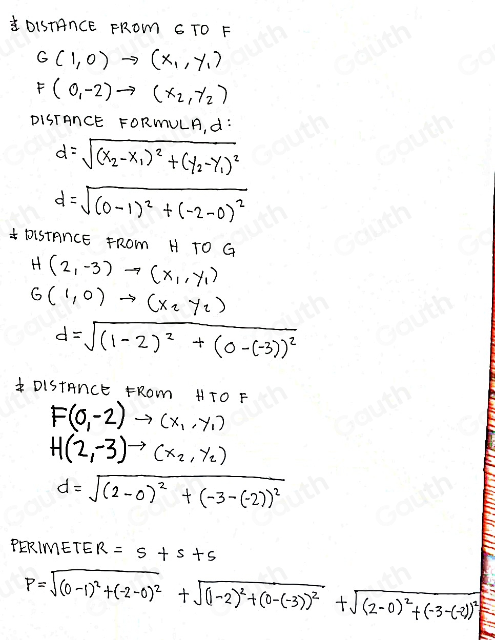 Solved: On a coordinate plane, FGH is formed with the vertices at point ...