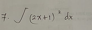 ∈t (2x+1)^2dx