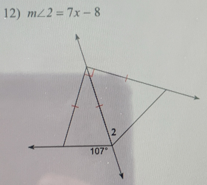 m∠ 2=7x-8