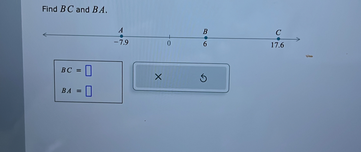 Find BC and BA.
BC=□
×
BA=□