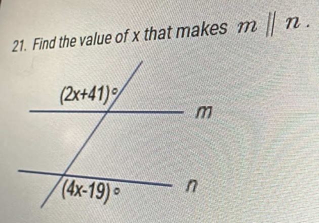 Find the value of x that makes m||n.