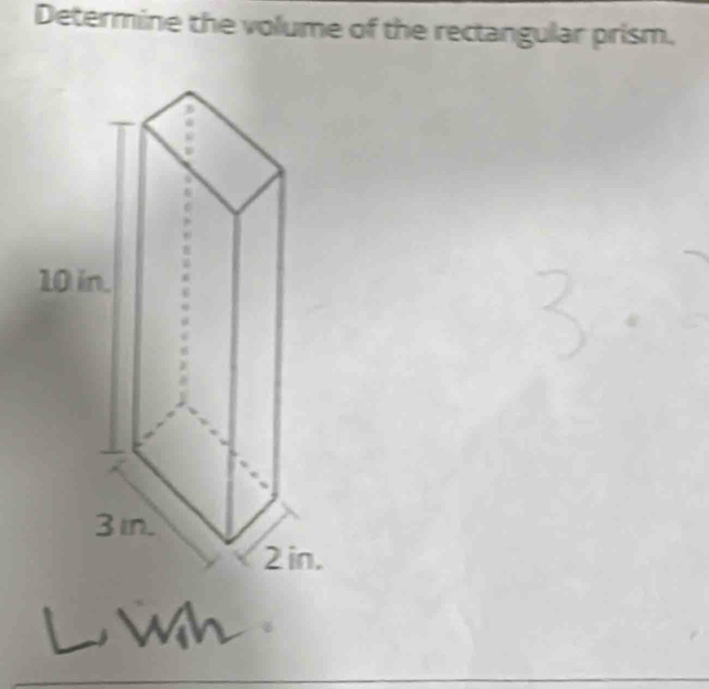 Determine the volume of the rectangular prism.