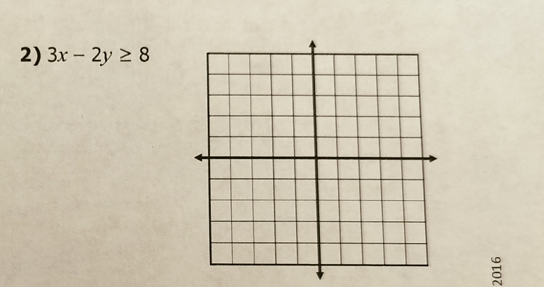 3x-2y≥ 8
: