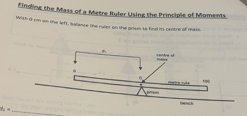 Solved: Finding the Mass of a Metre Ruler Using the Principle of ...