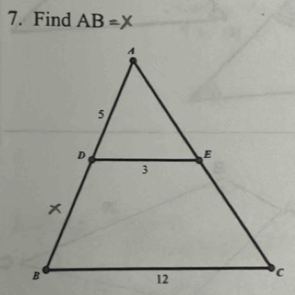 Find AB=X