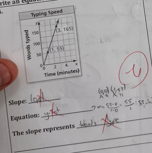 rite an équ
 
Slope:
_
_
_
Equation:
_
_
_
_
The slope represents
_
_