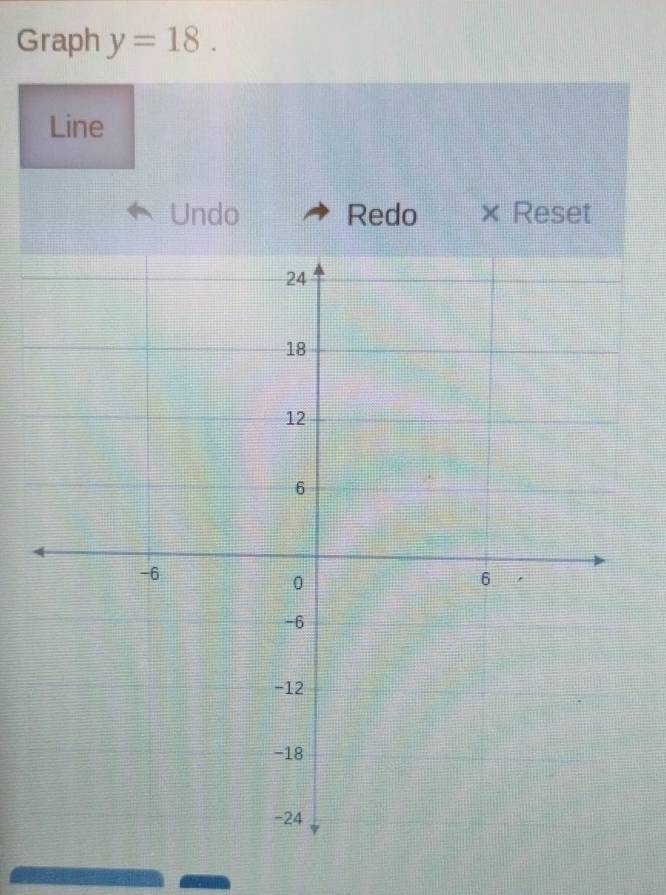 Graph y=18. 
Line 
Undo Redo × Reset