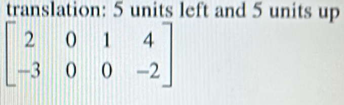 translation: 5 units left and 5 units up