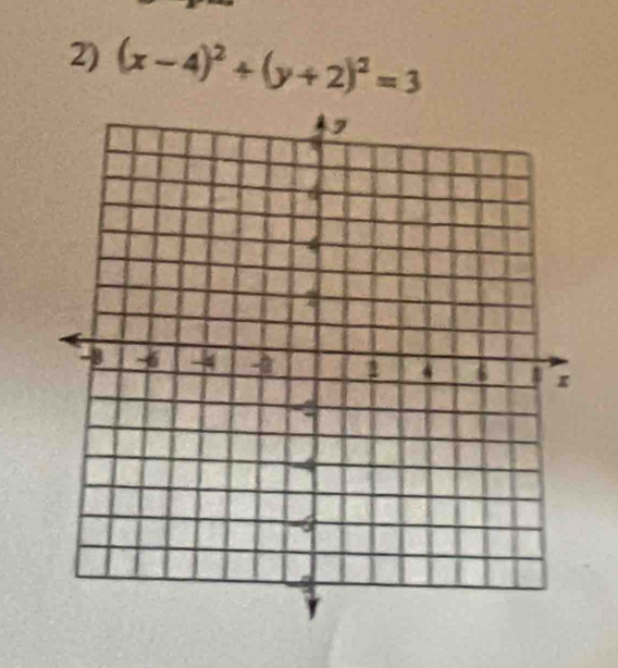 (x-4)^2+(y+2)^2=3