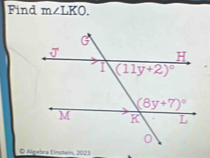 Find m∠ LKO.