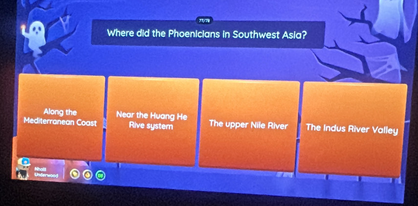 Where did the Phoenicians in Southwest Asia?
Along the Near the Huang He
Mediterranean Coast Rive system The upper Nile River The Indus River Valley
Nhai
nde