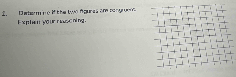 Determine if the two figures are congruent. 
Explain your reasoning.