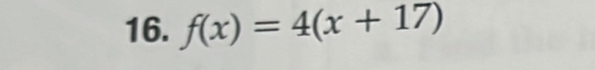 f(x)=4(x+17)