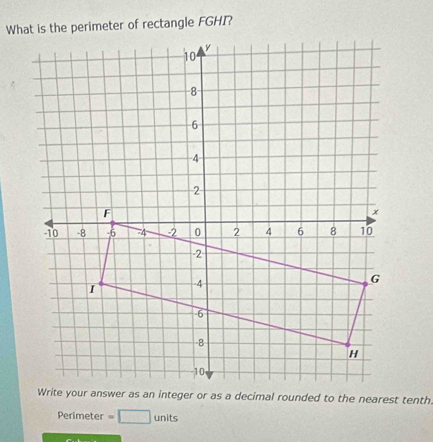 Perimeter = □ units