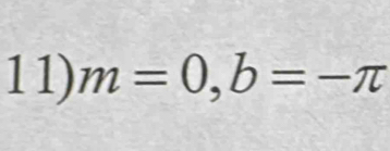 m=0, b=-π