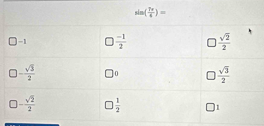 sin ( 7π /6 )=