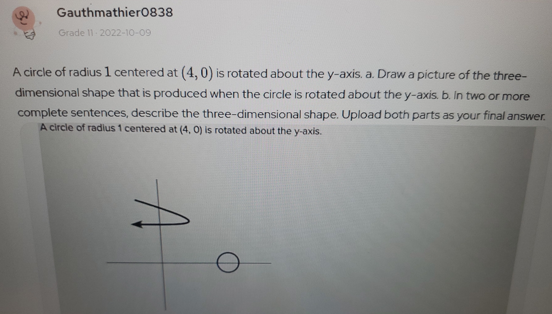 Solved: Gauthmathier0838 Grade 11 - 2022-10-09 A circle of radius 1 ...