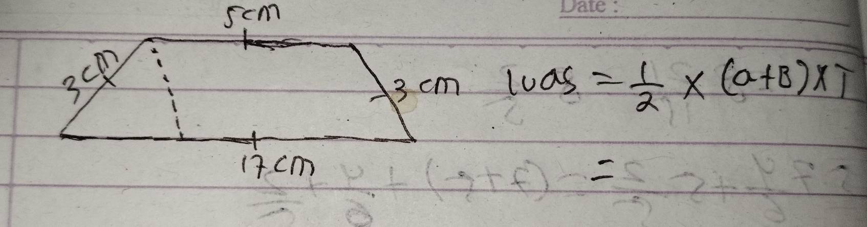 100s= 1/2 * (a+B)* T