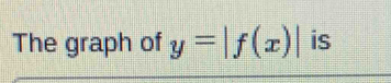 The graph of y=|f(x)| is