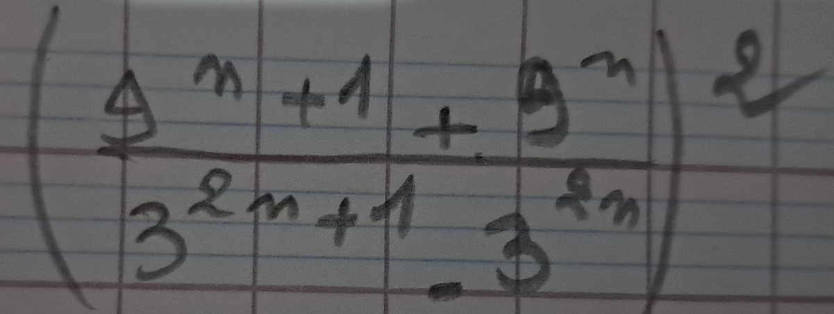 ( (4^n+1+9^n)/3^(2n+1)-3^(2n) )^2