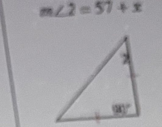 m∠ 2=57+x