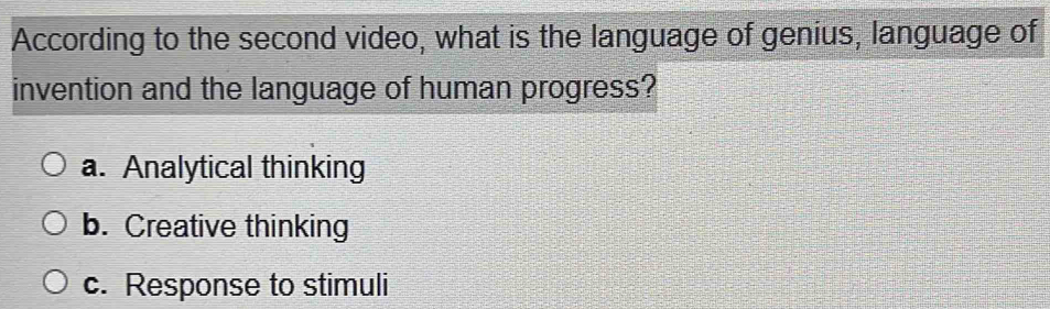 According to the second video, what is the language of genius, language ...