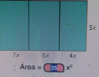 Área = 35 □ x^2