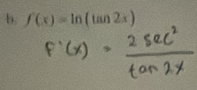 f(x)=ln (tan 2x)