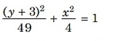 frac (y+3)^249+ x^2/4 =1