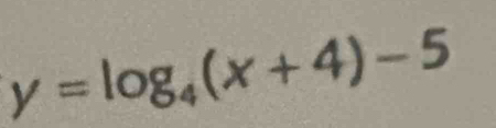 y=log _4(x+4)-5