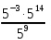  (5^(-3)· 5^(14))/5^9 