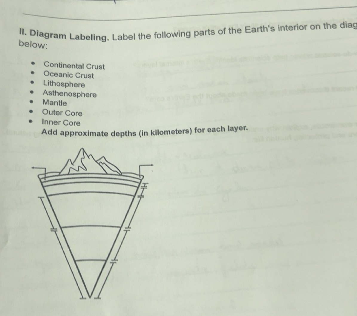 Resuelto:Diagram Labeling. Label the following parts of the Earth's ...