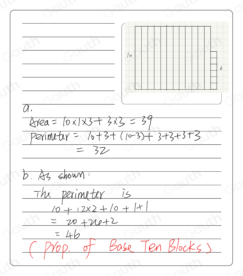 Solved: 38, The diagram at right is made up of Base Ten Blocks. Use the ...