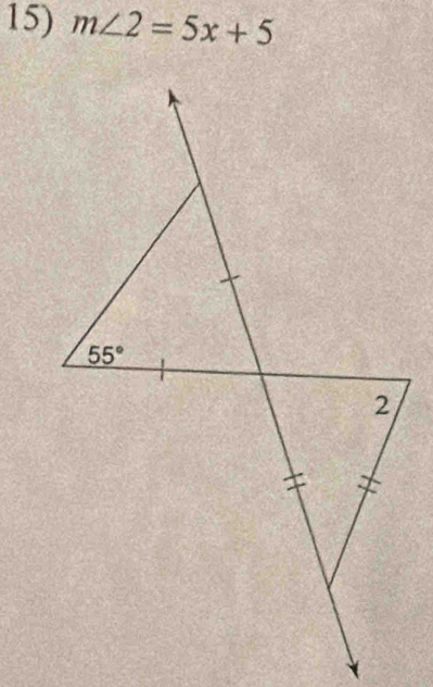 m∠ 2=5x+5