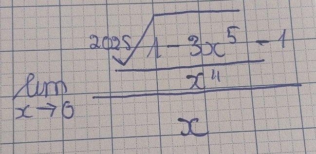 frac limlimits _xto 0frac frac x]1-3-3x^5-1 1/x+0 