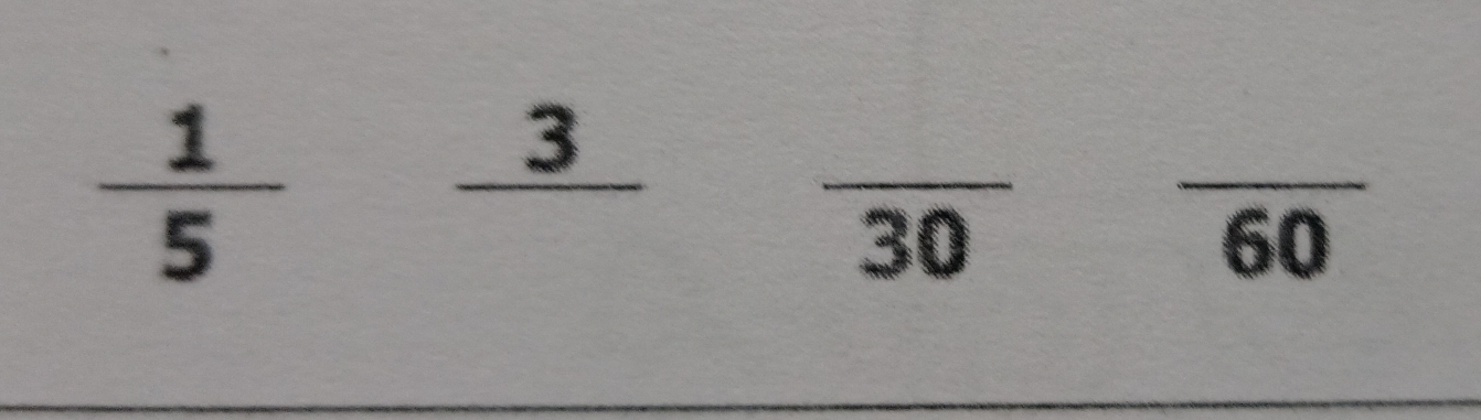  1/5 frac 3frac 30frac 60 __