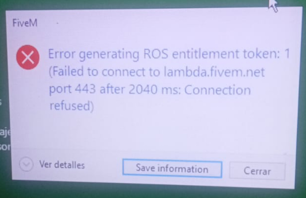 Solved: FiveM Error generating ROS entitlement token: 1 (Failed to ...