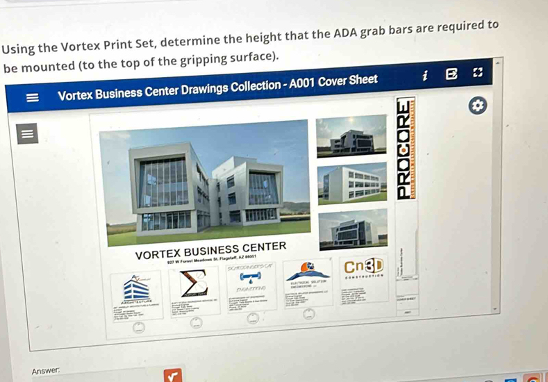 Solved: Using the Vortex Print Set, determine the height that the ADA ...