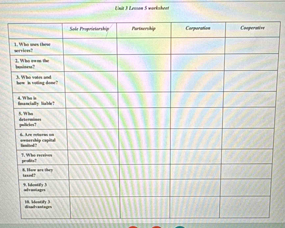 Lesson 5 worksheet