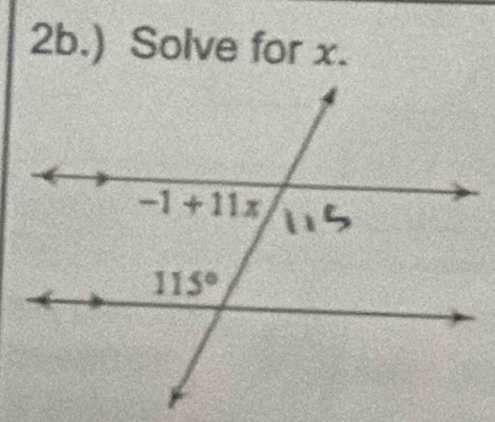 ) Solve for x.