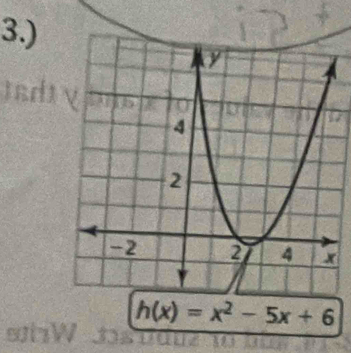 3.)
h(x)=x^2-5x+6