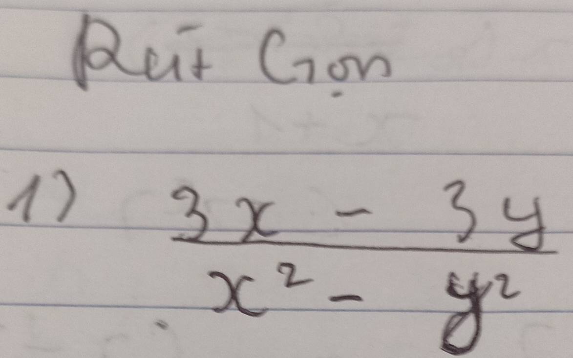 Rut Con 
17
 (3x-3y)/x^2-y^2 