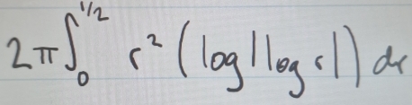 2π ∈t _0^((1/2)r^2)(log |log r1)d