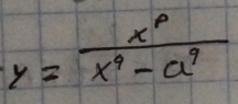 y= x^9/x^9-a^9 