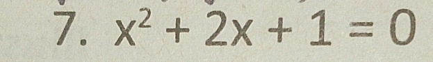 x^2+2x+1=0