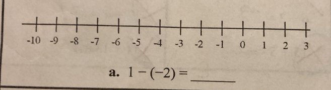 1-(-2)= _