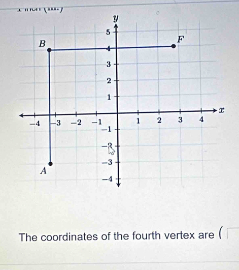 The coordinates of the fourth vertex are (