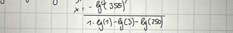 x=frac -g^41· lg (7)-lg (3)-lg (250)