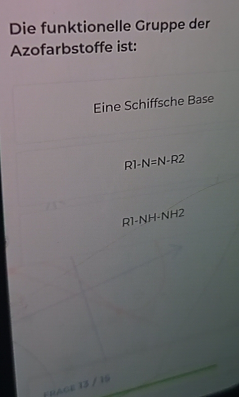 Gelöst:Die funktionelle Gruppe der Azofarbstoffe ist: Eine Schiffsche ...