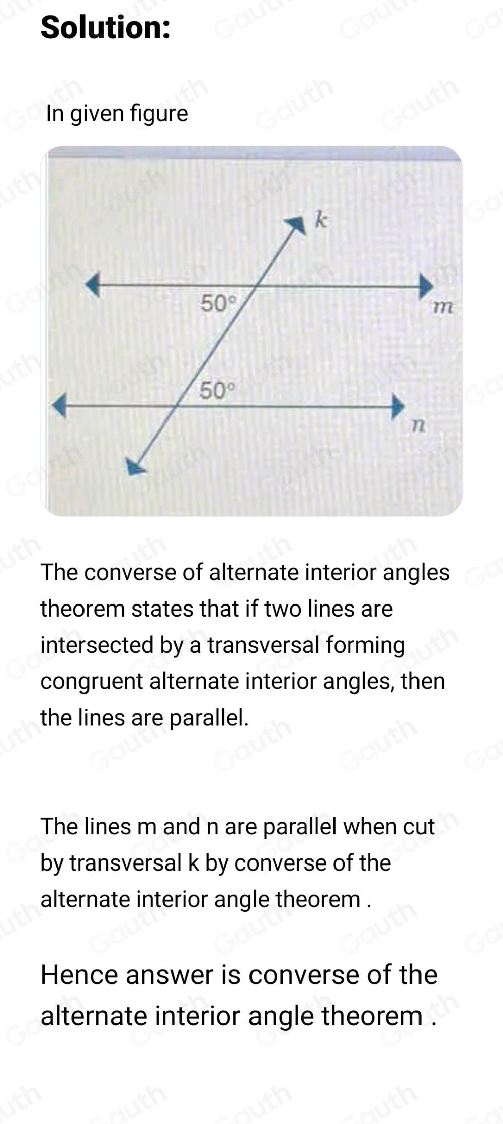 Solved: Which theorem correctly justifies why the lines m and n are ...